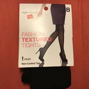 Hanes Style Essentials Black Fashion Textured Tights Size B